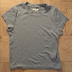 Madewell Gray Ribbed Short Sleeve Tee